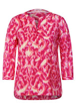 Load image into Gallery viewer, 344611- 3/4 Sleeve Brush Stroke Print Top- Pink Sorbet- Cecil