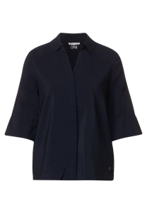 344149- 3/4 Sleeve Blouse w/ collar - Navy