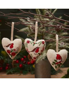 4XA141- Christmas Robin mini Cushion hanger
