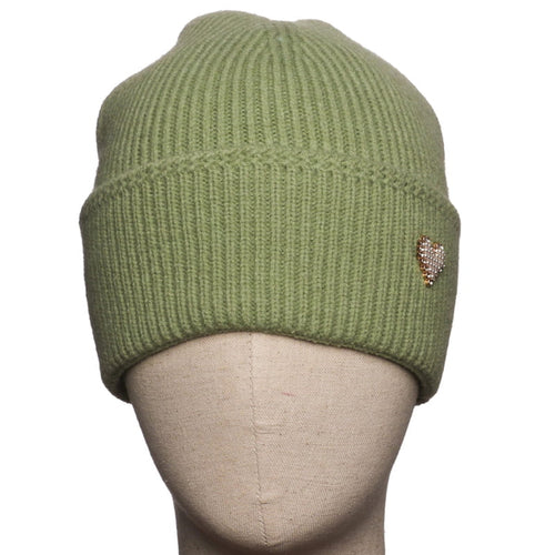 5004408 - Hat with Embellished Heart - Green - Zelly