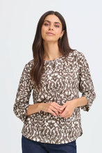 Load image into Gallery viewer, Brown Pattern T-shirt - Fransa