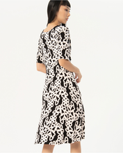 Load image into Gallery viewer, 713- Printed Elasticated Waist Knee length Dress- Black Mix- Surkana