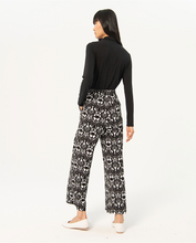 Load image into Gallery viewer, 513- Print Straight Leg Elasticated Trousers- Black- Surkana