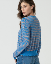 Load image into Gallery viewer, 333 - Fitted Cardigan with Ruffle Hem - Blue - Surkana