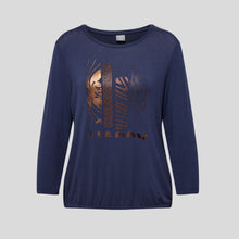 Load image into Gallery viewer, 214308 - Blue Printed Long Sleeve T-shirt - Rabe