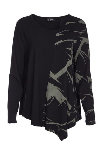 Printed Angle Hem Top - Ora