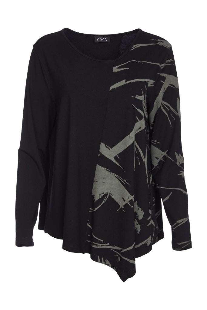 Printed Angle Hem Top - Ora