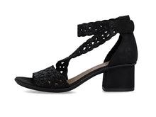 Load image into Gallery viewer, Black Strap Heel - Rieker