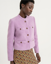 Load image into Gallery viewer, 413- Short Button Front Jacquard Jacket- Lilac- Surkana