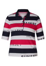 Load image into Gallery viewer, 122367- Short Sleeve Striped Polo- Pink/Navy- Rabe