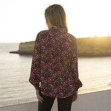 Load image into Gallery viewer, Long Sleeve Blouse with Buttons Abstract Print - Marble