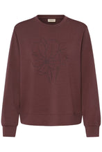 Load image into Gallery viewer, Burgundy Sweatshirt with Flower detail - Fransa