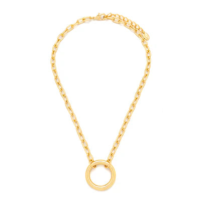 T342NCB - Circle Centre Piece Necklace - Knight & Day
