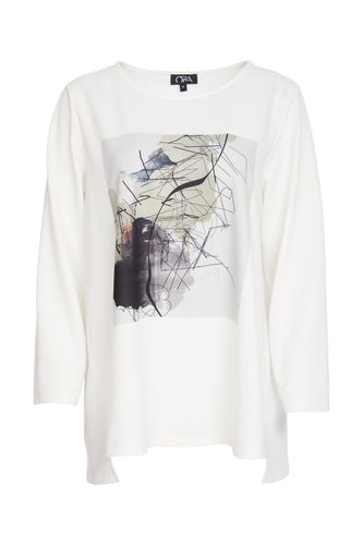 Round Neck Print Top - Ora