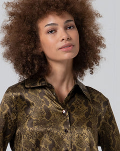 Animal Print Shirt - Khaki - Surkana