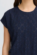 Load image into Gallery viewer, Navy Cut Out Top- Fransa