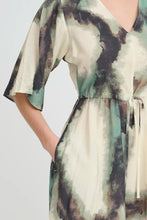 Load image into Gallery viewer, Green Marble Short Sleeve Dress - Fransa