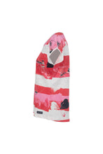 Load image into Gallery viewer, Poppy Red Floral Stripe T-Shirt- Soquesto