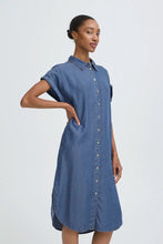 Load image into Gallery viewer, Blue Denim Shirt Dress - b.young