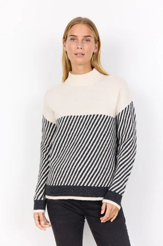 Cream Striped Pullover - Soya Concept