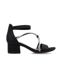 Load image into Gallery viewer, 64654-00 - Black Strap Heels - Rieker