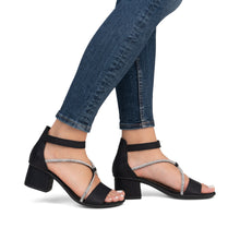 Load image into Gallery viewer, 64654-00 - Black Strap Heels - Rieker