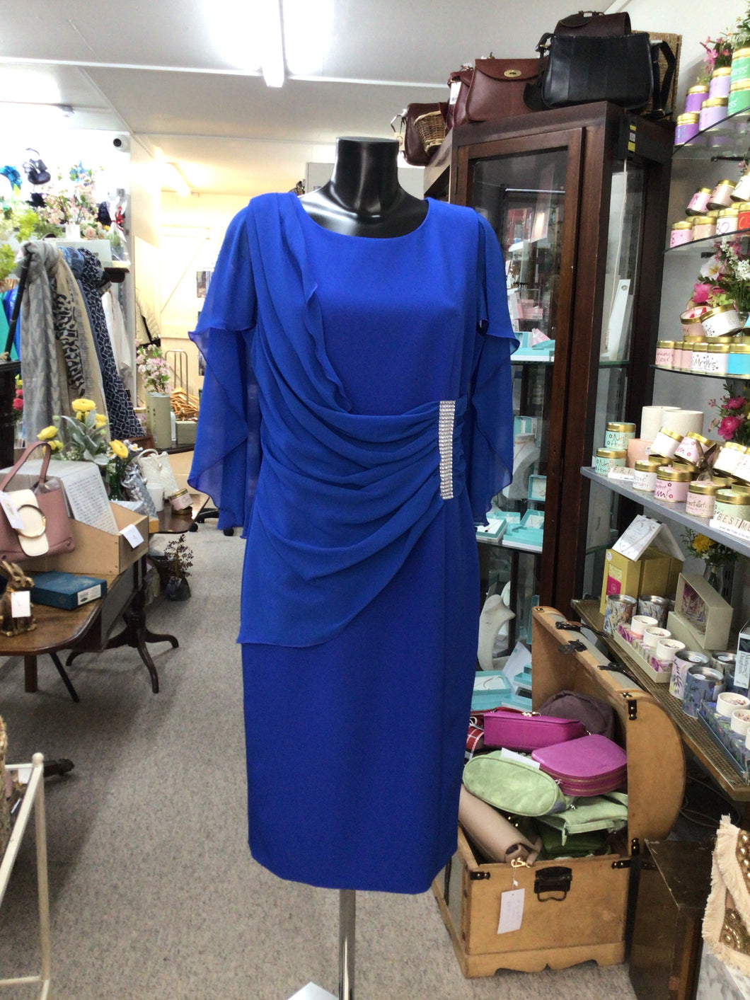 V328- Clara Dress - Cornflower - Via Veneto