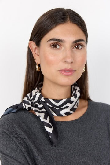 Black Print Scarf - Soya Concept