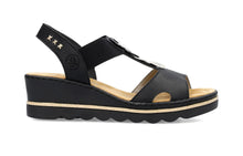 Load image into Gallery viewer, 67498-00 - Strappy Black Sandal - Rieker