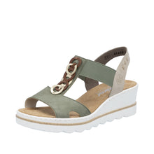 Load image into Gallery viewer, 67498-52 - Strappy Green Sandal - Rieker