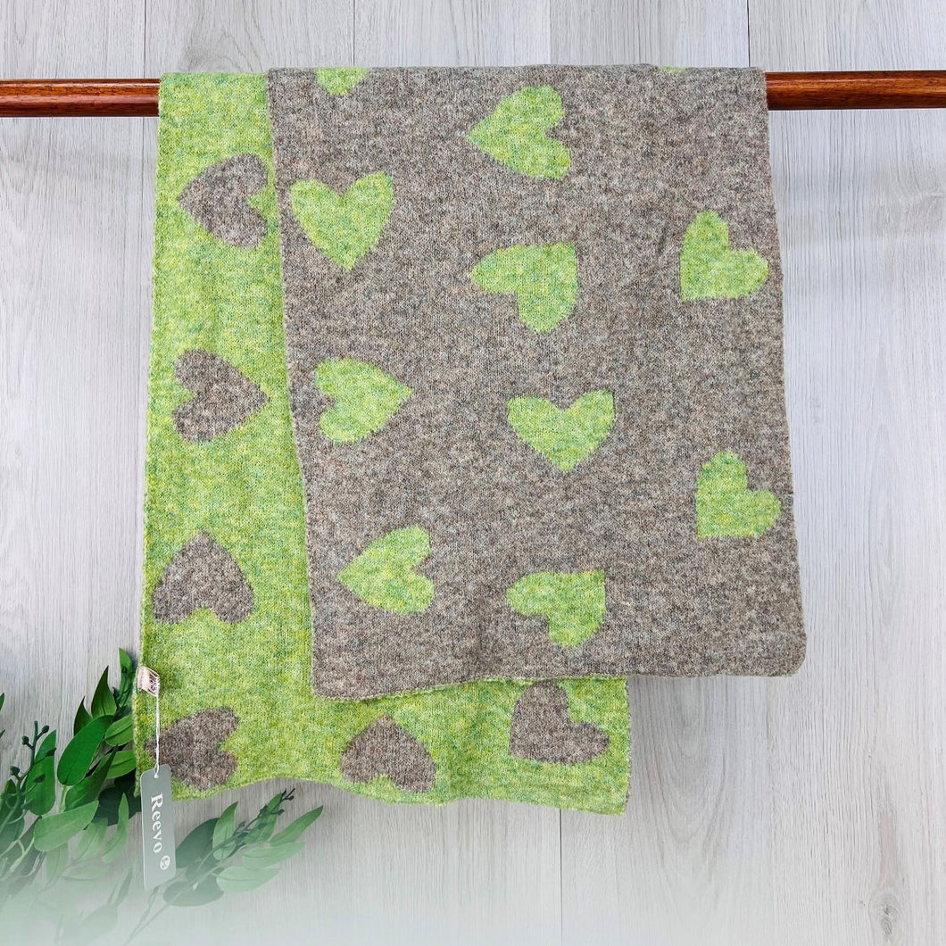 Heart Pattern Wool Scarf