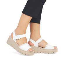 Load image into Gallery viewer, 68057- White Platform Wedge Sandal- Rieker