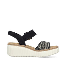 Load image into Gallery viewer, 69176-00 - Black and Sand Buckle Sandal - Rieker
