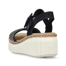 Load image into Gallery viewer, 69176-00 - Black and Sand Buckle Sandal - Rieker