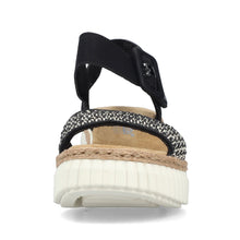 Load image into Gallery viewer, 69176-00 - Black and Sand Buckle Sandal - Rieker
