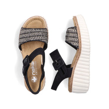 Load image into Gallery viewer, 69176-00 - Black and Sand Buckle Sandal - Rieker