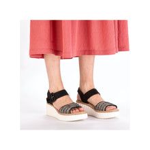 Load image into Gallery viewer, 69176-00 - Black and Sand Buckle Sandal - Rieker