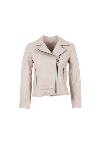 25508 - Biker Jacket - Beige- Peruzzi