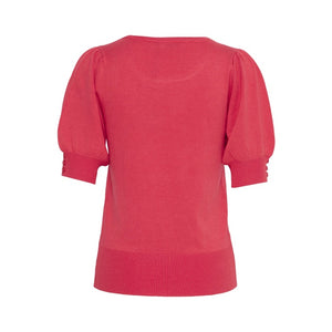 5475- Short Sleeve Red Knot Top- Fransa
