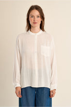 Load image into Gallery viewer, White Woven Shirt with Lace Open Back Detail - Molly Bracken