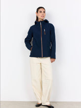 Load image into Gallery viewer, Short Length Navy Jacket with Brown Accents - Soya Concept