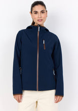 Load image into Gallery viewer, Short Length Navy Jacket with Brown Accents - Soya Concept