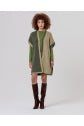Load image into Gallery viewer, Green Colour Block Knit Poncho- Surkana