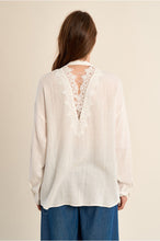 Load image into Gallery viewer, White Woven Shirt with Lace Open Back Detail - Molly Bracken