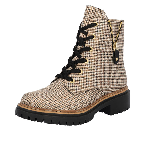 Patterned Lace-Up Boot - Rieker