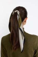 Load image into Gallery viewer, Dark Olive Green Silk Scarf - Soya Concept