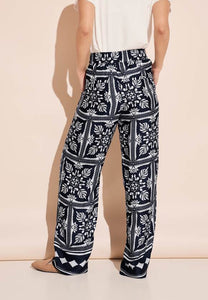 377582- Satin Print Trousers - Street One