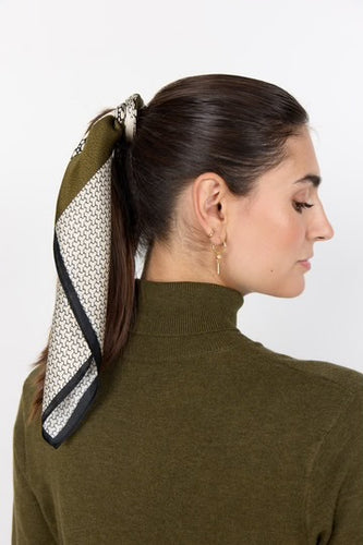 Dark Olive Green Silk Scarf - Soya Concept