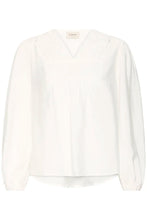 Load image into Gallery viewer, Cream Blouse with Neck Detail- Fransa