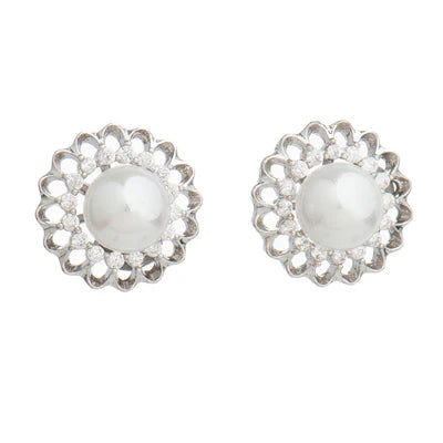S552EML - Amaia Silver Pearl Earrings- Knight and Day